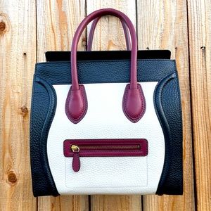 NWOT LA BOTTEGA Pebbled Leather & Suede Bag